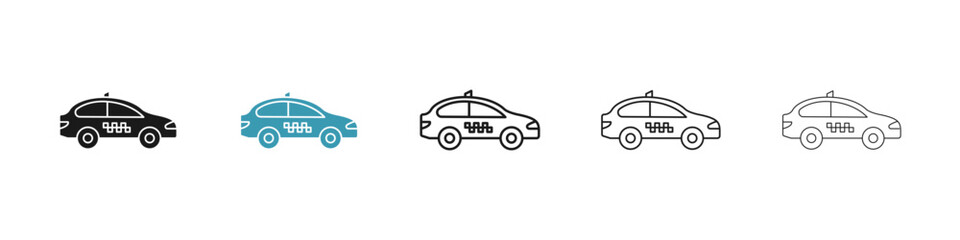 Poster - Taxi icon in flat style. Basic vector symbol illustration