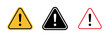 © Recoonde - Warning attention sign in flat style. Basic vector symbol illustration
