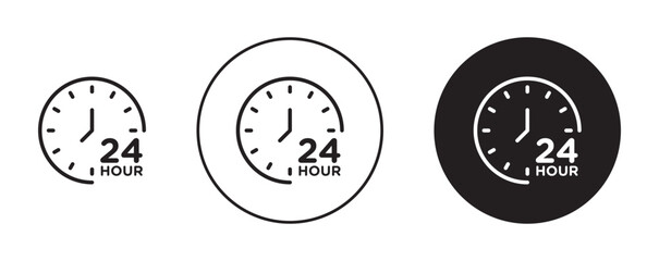 Poster - Twenty four hours icon in flat style. Basic vector symbol illustration