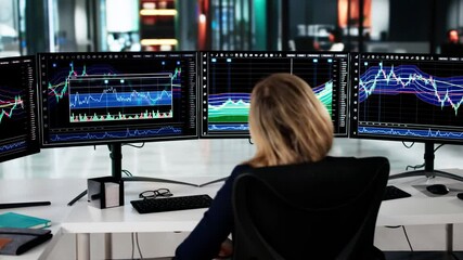 Aufkleber - Stock Market Analyst Business Woman