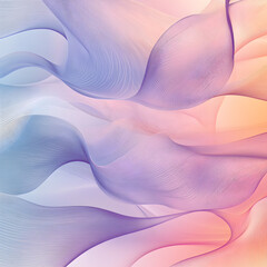 Poster - Abstract Flow of Serenity: A soft, ethereal cascade of flowing lines and pastel hues, evoking a sense of calm and artistic expression.