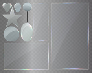 Wall Mural - transparent glass overlays with rainbow glare, prism effect, and glowing light reflections.