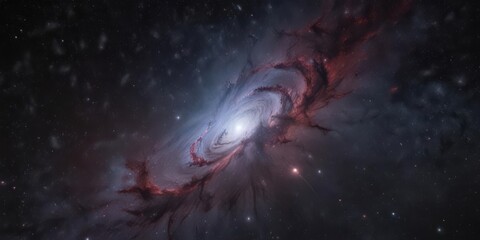Wall Mural - Vast, dark nebula with distant galaxies swirling ,  gravity,  universe
