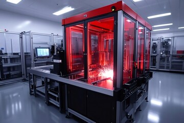 Poster - Laser welding machine operating inside high tech industrial facility