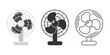 © Lysenko.A - Electric fan icon set collection in flat style. Propeller vector illustration on isolated background. Cooler sign business concept.