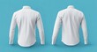 © Bob - Blank long sleeve collared shirt mockup front and back views plain t-shirt design presentation for print 3D rendering 3D illustration