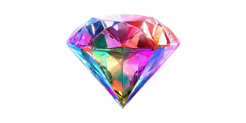 Poster - Colorful Faceted Gemstone. Symbol Of Luxury And Creativity Isolated On Transparent Background