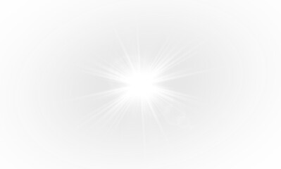 Wall Mural - png yellow star flashed with sparkles sun isolated on white background. soft glow without departing 