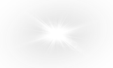 Wall Mural - png yellow star flashed with sparkles sun isolated on white background. soft glow without departing 