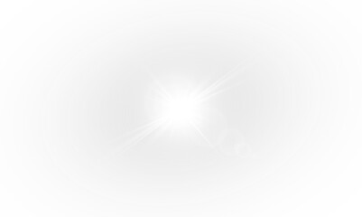 Wall Mural - glow isolated white transparent light effect, sun light with lens flare effect. sun flush, overlays,