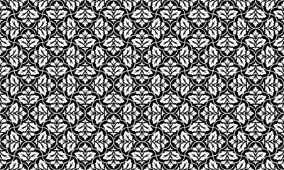 Fototapete - Flower geometric pattern. Seamless vector background. White and black ornament. Ornament for fabric, wallpaper, packaging. Decorative print.