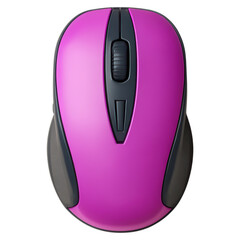 Poster - Stylish Pink Wireless Computer Mouse on a White Background, isolated on transparent background.