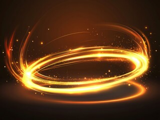 Poster - Abstract golden light trails