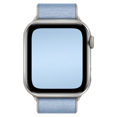 Poster - Stylish Smartwatch with Blue Strap and Blank Display for Customization, isolated on transparent background.