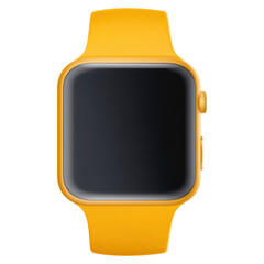 Poster - Vibrant Yellow Smartwatch with Modern Design and Stylish Look, isolated on transparent background.