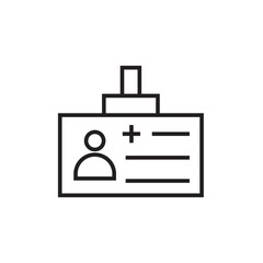 Poster - doctor id card icon editable outline stroke vector eps