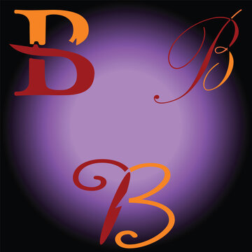 Art , Illustration B letter logo in dark and  light Beckground.