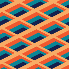 Poster - Geometric pattern background, abstract seamless background with retro color