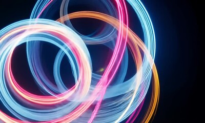 Poster - Abstract background with swirling motion of blue pink and purple light made with Generative AI technology