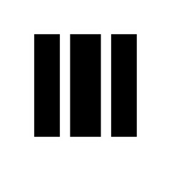 Poster - Image showing two vertical black bars positioned on either side of a central white rectangular area view