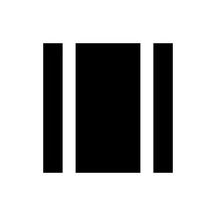 Poster - Illustration of black rectangles separated by vertical white lines on a white background view from front