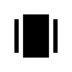 Poster - Illustration of a black rectangle with two vertical black bars on the sides against a white background