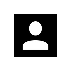Poster - Illustration of a simple user icon with a circle for the head and a rounded shape for the body inside square
