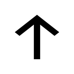 Poster - A simple black arrow pointing upwards on a white background in a minimalist and modern style design style