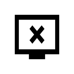 Poster - Illustration of a computer screen displaying a large black x symbol against a white background design art