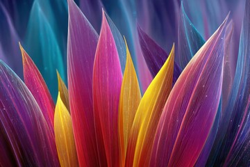 Poster - Abstract colorful floral background featuring a dynamic arrangement of vibrant petals, creating a captivating and visually stunning organic texture with a modern artistic flair.