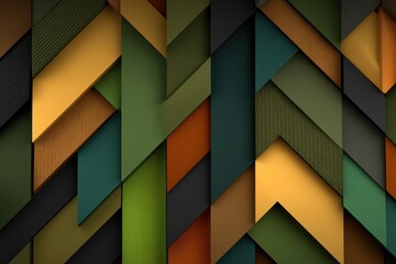 Poster - Abstract geometric background with earth tone colors and a modern design pattern featuring triangles and diagonal lines, perfect for sophisticated wall art.