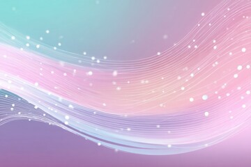 Poster - Abstract pastel background with flowing lines and glowing dots creating a dreamy, soft and visually appealing artistic design for modern creative projects.