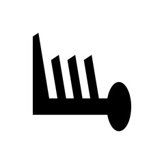 Poster - Black and white graphic depicting a wind barb symbol with three flags and a circular indicator end point