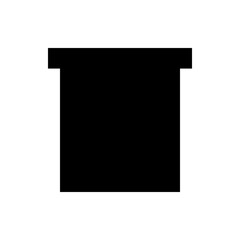 Poster - Image showing a black rectangle with a horizontal line above it, all set against a white background view