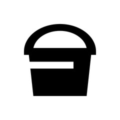 Poster - Illustration of a black bucket with a handle and a horizontal line across the center on a white background