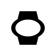 Poster - Illustration of a black and white smartwatch with a circular face and wristband design displayed centrally