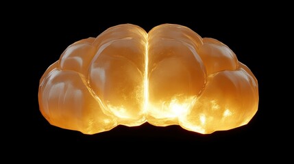 Poster - Glowing Abstract Shape with Radiant Light and Smooth Texture
