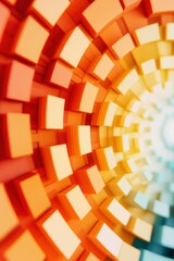 Wall Mural - abstract tunnel of colorful squares