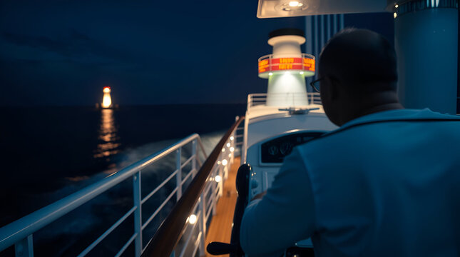 Day of the Seafarer, Jun 25, Awareness Days, captain holding the ship's steering wheel, Generative Ai