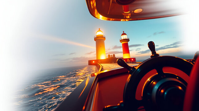 Day of the Seafarer, Jun 25, Awareness Days, captain holding the ship's steering wheel, Generative Ai