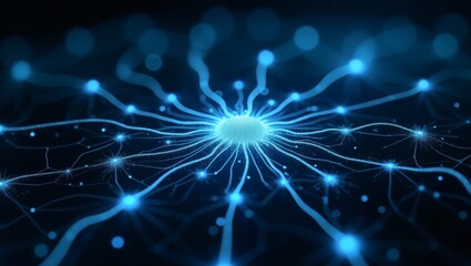 Aufkleber - a digital representation of neural network, a connection between neural cells