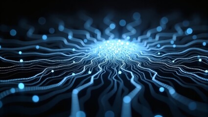 Aufkleber - an abstract representation of neural network, illustrating interconnected pathways and digital communication