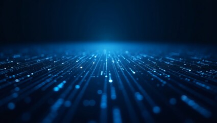 Aufkleber - An abstract illustration of blue light particles on a dark background, perfect for digital, science, and technology themes. 