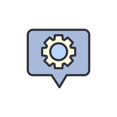 Poster - Chat setting colored icons, minimalist vector illustration ,simple transparent graphic element .Isolated on white background