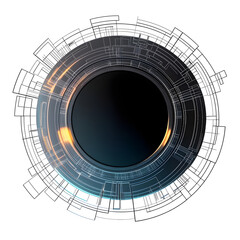Poster - hi-tech gear design circle digital art technology. png file.