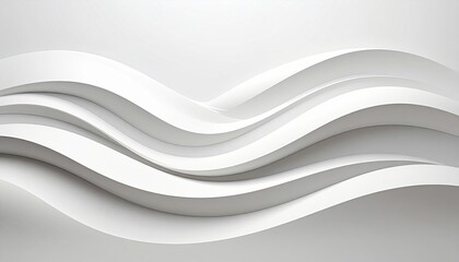 Poster - Flowing white waves abstract design studio digital art minimalist front view modern aesthetics for creative projects