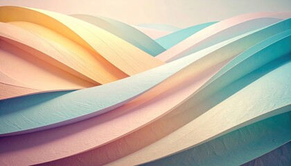 Poster - Flowing waves of pastel colors abstract art digital design creative environment artistic perspective visual concept