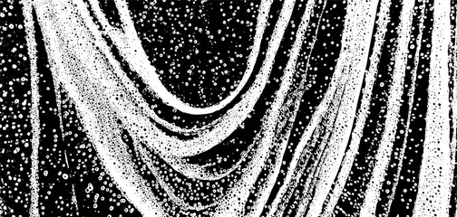 Poster - Foam soap overlay texture showcasing fluid patterns and surface detail against a black background