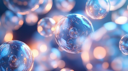 Poster - A geometric bubble pattern with evenly spaced transparent spheres in a structured arrangement.