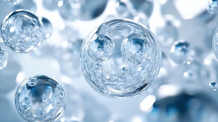 Poster - A glass-like bubble pattern with clear, highly detailed spheres creating a modern aesthetic